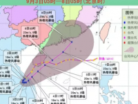 中央形象台9月3日06时颁布台风蓝色预警