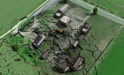 煤矿采空区地面塌陷仿照动画